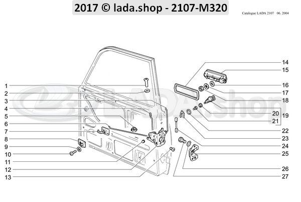 Original LADA 2105-6100040-20, Kit. deurgrepen