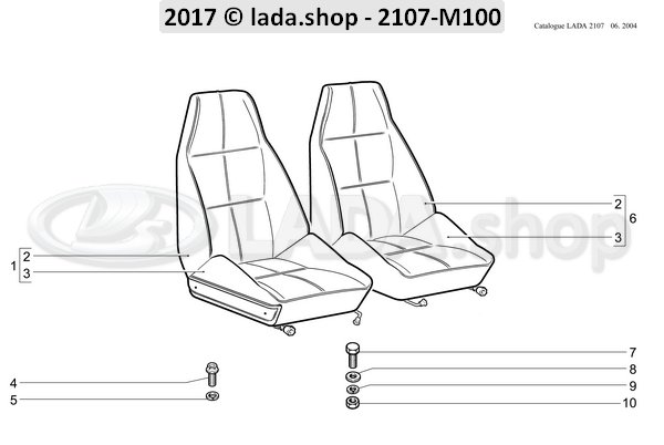 Original LADA 2105-6810054, Tornillo M8x16