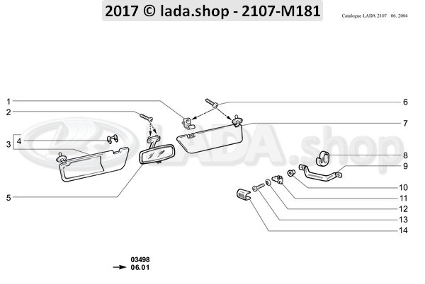 Original LADA 2105-8204052, Holder. zonneklep