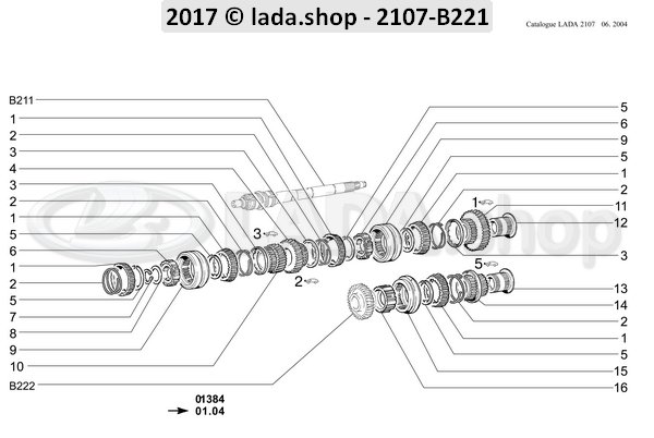 Original LADA 2107-1701133, Bague. gear