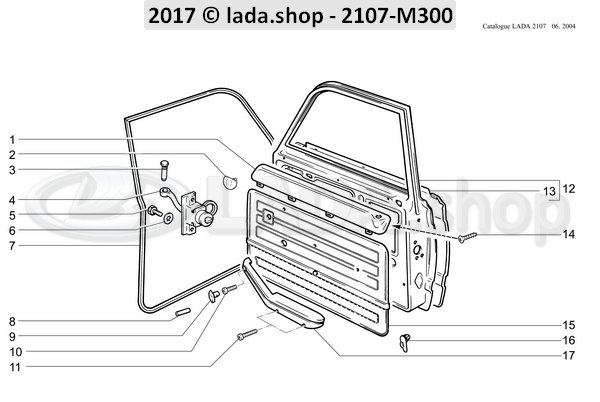 Original LADA 2107-6107018, Goma del vano depuerta