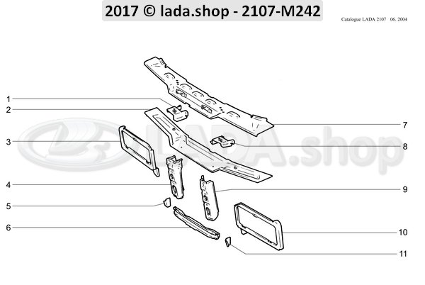Original LADA 2107-8401068, Rahmenquerträger-Verstärker rechts