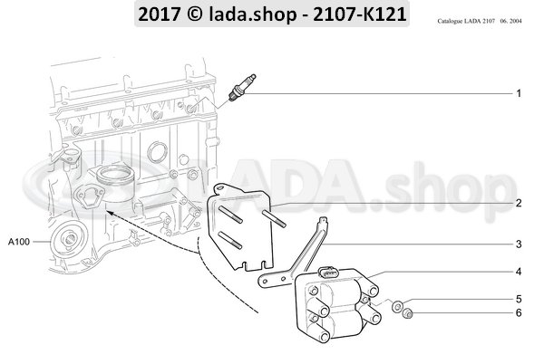 Original LADA 2112-3707010-86, Bougie d'allumage kit 16V