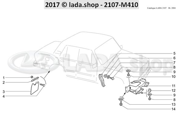 Original LADA 2121-5004286, Porca Quadrada