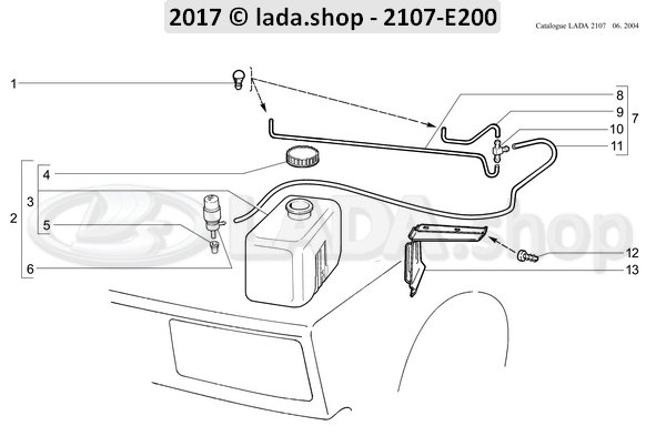 Original LADA 2121-5208238, Tee screenwasher