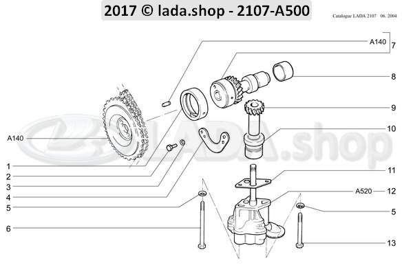 Original LADA 21213-1011228-20, Gear. oil pump