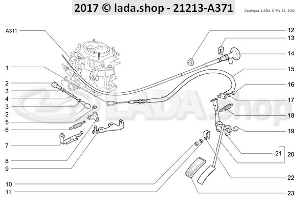 Original LADA 2101-1108039, Pedalbock