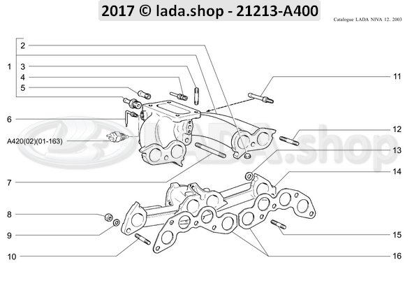 Original LADA 2101-1008082, Espárrago