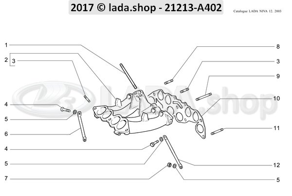 Original LADA 2101-1008082, Espárrago