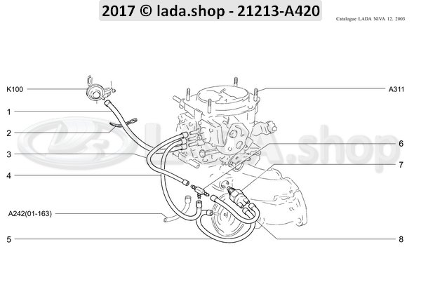 Original LADA 2105-1127020, Manguera 150 mm