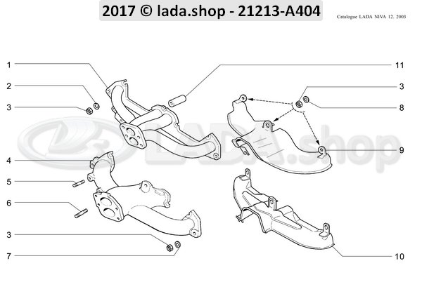 Original LADA 0000-1003517030, Espargos M8X25