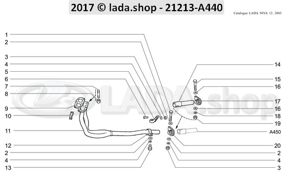 Original LADA 0000-1003517030, Goujon M8x25