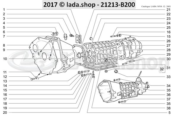 Original LADA 0000-1001500021, Espargos M6X12