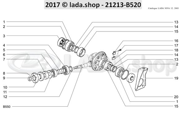 Original LADA 2101-1701192-01, Circlip Roulement