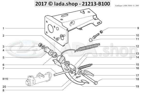 Original LADA 0000-1000734301, Clavija 2x20