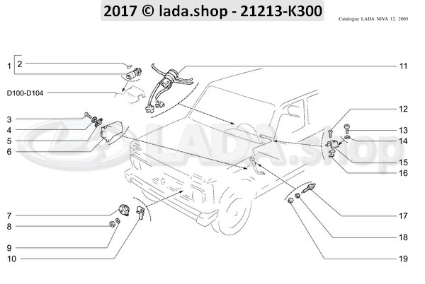 Original LADA 0000-1007670001, Blechschraube 4.3x9.5