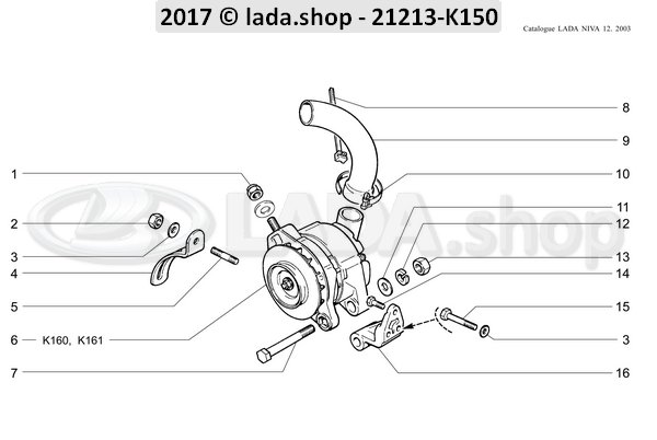 Original LADA 0000-1005970521, Boulon M10x1.25x20