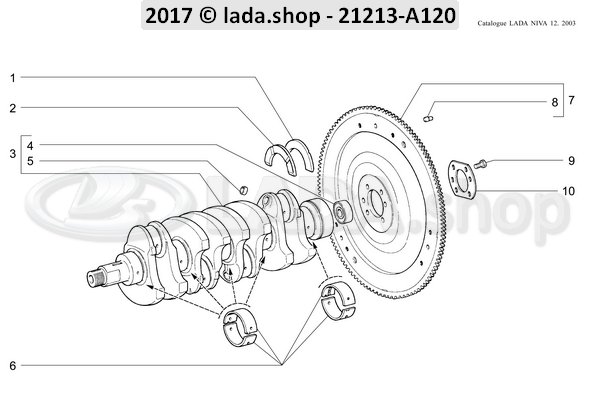 Original LADA 2101-1005127, Bolt M10x1.25x23.5