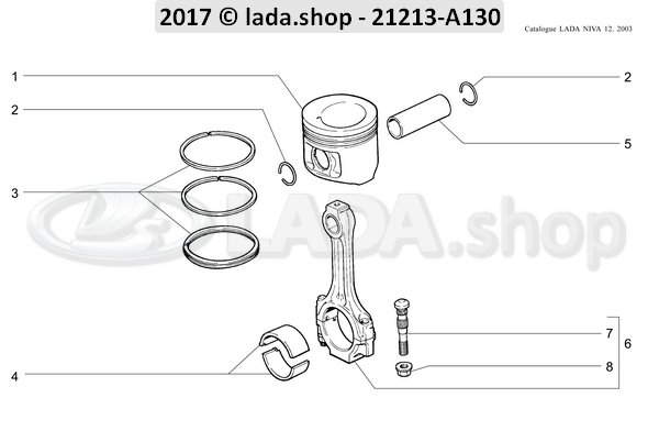 Original LADA 2101-1000104-13, Set of big end bearing shells +0.75 mm