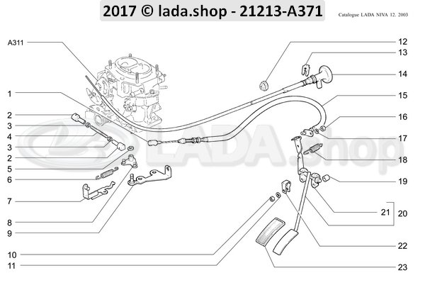 Original LADA 2101-1108136, Levier