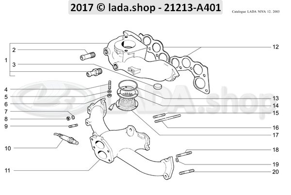 Original LADA 0000-1001500121, Stud M6x14