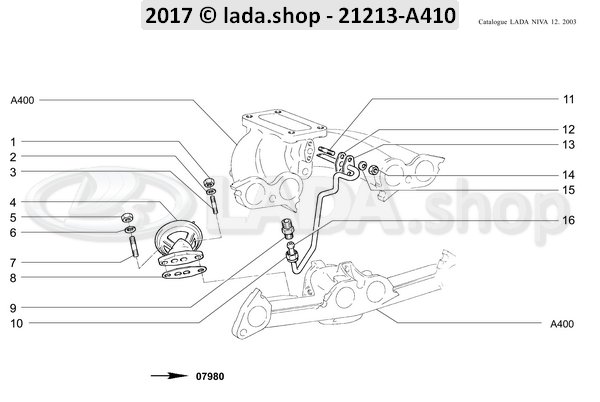 Original LADA 0000-1001500121, Stud M6x14