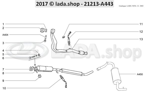 Original LADA 21213-1203073-82, Uitlaat ophangrubber