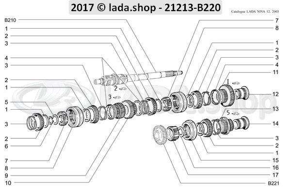 Original LADA 2101-1701113, Buje de engranaje