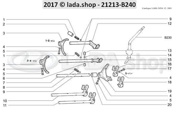 Original LADA 2101-1702028, Bolt. schakelvork