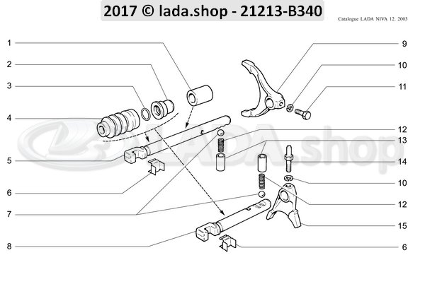 Original LADA 2101-1702028, Bolt. selector fork