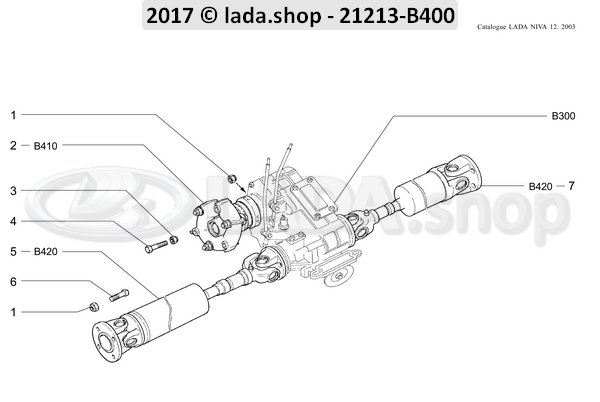 Original LADA 0000-1005541321, Bolt M12x1.25x75