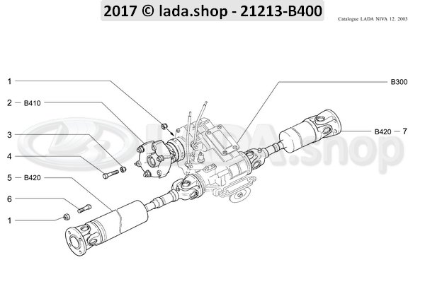 Original LADA 0000-1005541321, Boulon M12x1.25x75