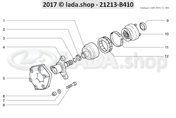 Original LADA 0000-1005541321, Boulon M12x1.25x75