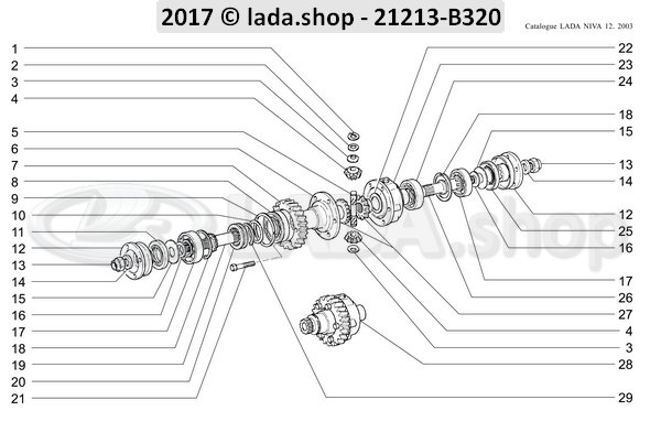 Original LADA 2121-2302052, Prensaestopas