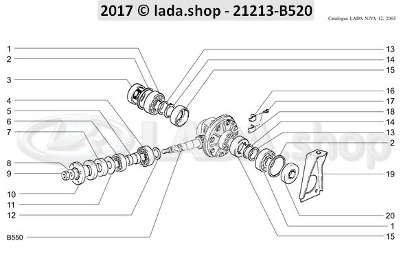 Original LADA 2121-2302052, Prensaestopas