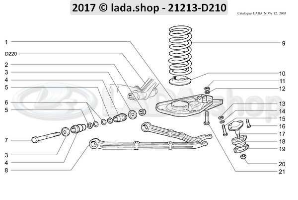 Original LADA 2121-2904004-05, Querlenker Buchsen Satz LADA NIVA 4x4 Hebelbuchsen