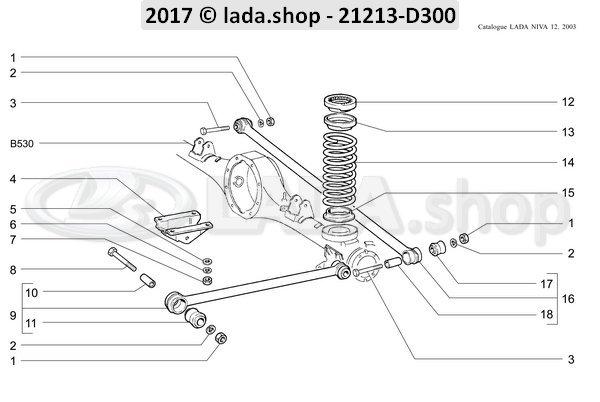 Original LADA 0000-1005541421, Bolt M12x1.25x80