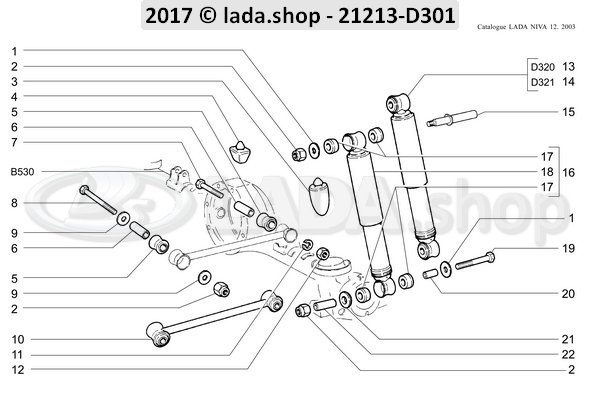 Original LADA 2101-2919105-10, afstandsbus