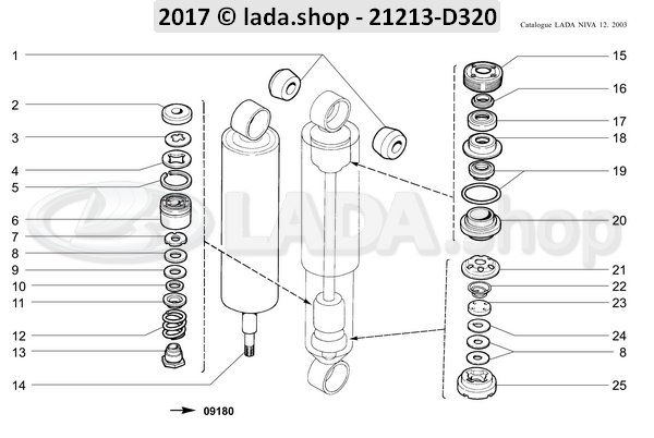 Original LADA 2101-2906231, Bloc élastique de fixation d'amortisseur