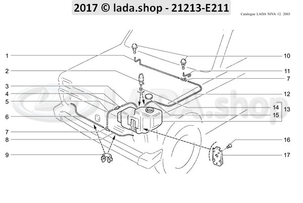 Original LADA 2108-5208095, Hose L1400mm D6d4mm