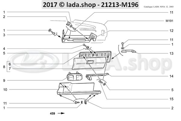 Original LADA 21213-5303034, Eslabon de la bisagra