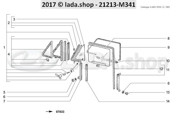 Original LADA 2121-6103294-02, Seal. geleiderail