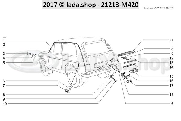 Original LADA 0000-1003276801, Schraube M6x30