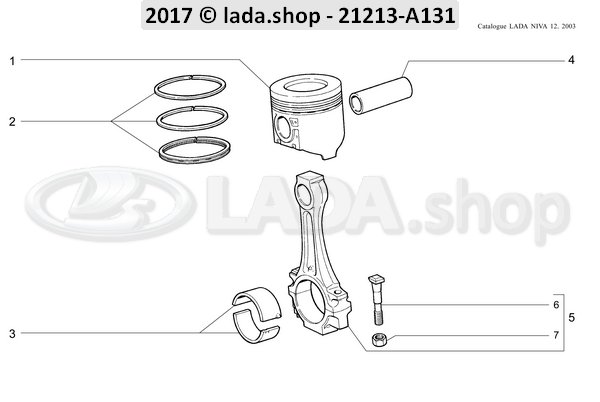 Original LADA 21011-1000100-31, Set of piston rings 79 +0.4 mm
