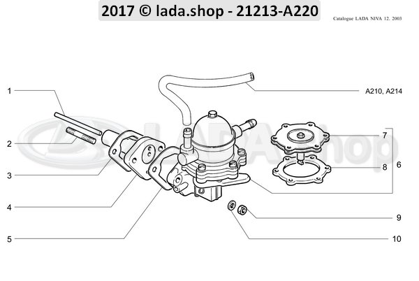 Original LADA 2101-1106171, Gasket 1.2 mm