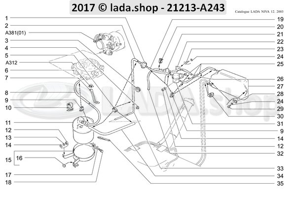 Original LADA 21214-1164080, Pressure relief valve