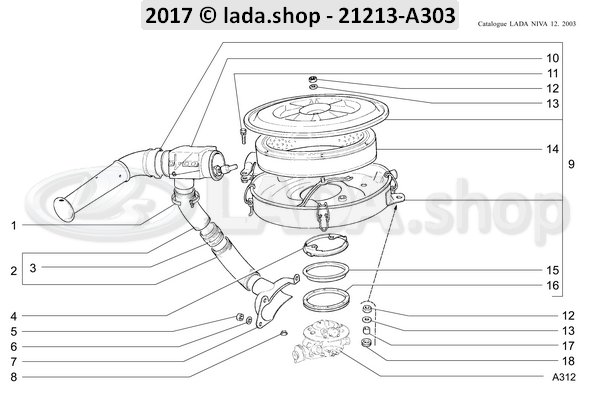 Original LADA 2103-1308030, Arbusto Flexível