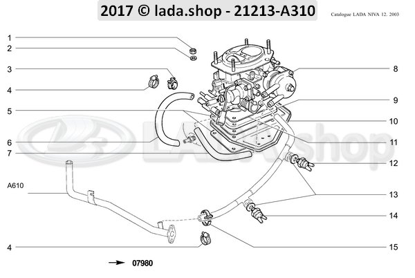 Original LADA 21051-1107055, Hose