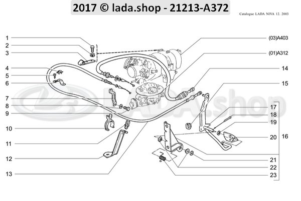 Original LADA 21214-1108054, Gaszug  E-2 Lang