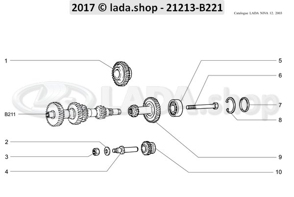 Original LADA 2107-1701092, Shaft. Tensor Reversa